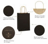 Picture of BagDream Gift Bags Kraft Paper Bags 100Pcs 5.25x3.75x8 Inches Small Shopping Bag Kraft Bags Party Bags Black Paper Bags with Handles Bulk