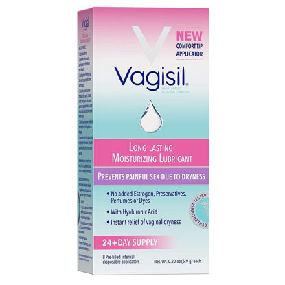 Picture of Vagisil Prohydrate Internal Vaginal Moisturizer, Gel & Lubricant for Women, Gynecologist Tested, 8 Count, Pack of 1 (8 Total Applicators)