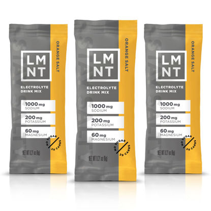 Picture of LMNT Keto Electrolyte Powder Packets| Paleo Hydration Powder| No Sugar, No Artificial Ingredients | Orange Salt | 30 Stick Packs