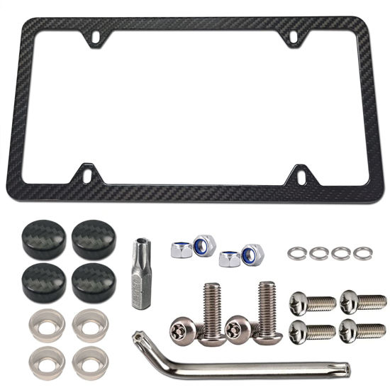 4 hole carbon fiber license plate frame discount
