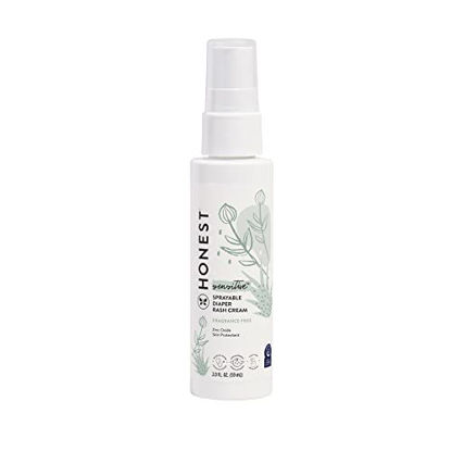Picture of The Honest Company Baby Diaper Rash Cream Spray | Moisturizing + Calming Zinc Oxide | Hypoallergenic, Dermatologist Tested, Cruelty Free | 2 fl oz