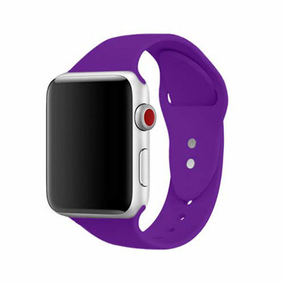 Picture of AdMaster Compatible for Silicone Apple Watch Band and Replacement for Sport iwatch Accessories Bands Series 3 2 1 Purple 38mm S/M