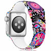 Picture of KOLEK Floral Bands Compatible with Apple Watch 38mm 40mm, Silicone Fadeless Pattern Printed Replacement Bands for iWatch Series 4 3 2 1, Colorful Jellyfish, S, M