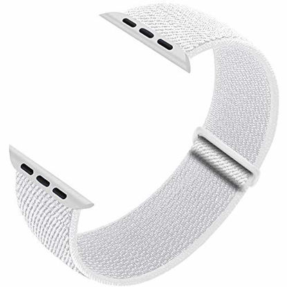 Picture of Ruiboo Sport Loop Compatible with Apple Watch Band 38mm 40mm 42mm 44mm iWatch Series 6 5 SE 4 3 2 1 Strap, Women Men Sport Weave Replacement Wristband Adjustable Breathable, 38mm 40mm Summit White
