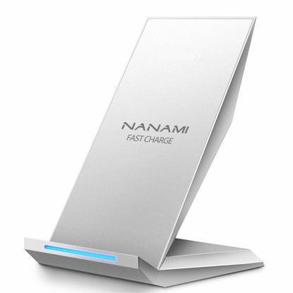 Picture of Fast Wireless Charger, NANAMI Qi Certified Wireless Charging Stand Compatible iPhone 14/13/12/SE/11 Pro/XS Max/XR/8 Plus, Samsung Galaxy S23/S22/S21/S20/S10/S9/Note 20 Ultra/10/9 and Qi-Enabled Phone