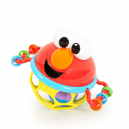 Picture of Bright Starts Sesame Street Jingle & Shake Elmo BPA-free Easy Grasp Baby Rattle, Ages 3-12 Months