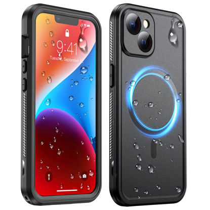 Picture of Temdan [Real 360 Magnetic for iPhone 14 Case Waterproof,[Compatible with MagSafe] Built-in Glass Camera Lens & Screen Protection [Military Dropproof][IP68 Underwater] Shockproof Phone Case