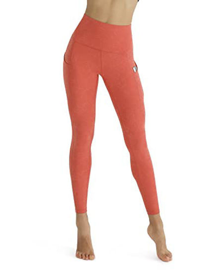 GetUSCart- ODODOS Women's 7/8 Yoga Leggings with Pockets, High Waisted  Workout Sports Running Tights Athletic Pants-Inseam 25, Embossed Crack  Coral, Medium