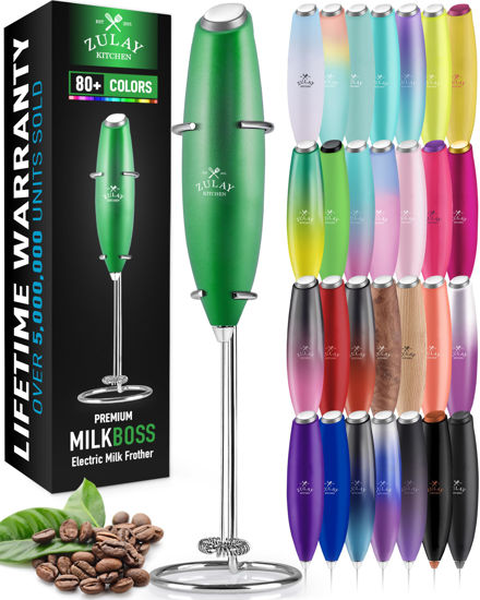 GetUSCart- Zulay Powerful Milk Frother for Coffee - Coffee Frother Handheld  Foam Maker for Lattes - Easy To Use Coffee Whisk Frother - Portable  Electric Whisk for Cappuccino, Frappe, Matcha (Metallic Green)