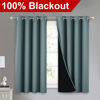 Picture of NICETOWN 100% Blackout Curtains 54 inches Long, Double-Deck Completely Blackout Window Treatment Thermal Insulated Lined Drapes for Small Window (Aqua, 1 Pair, 52 inches Width Each Panel)