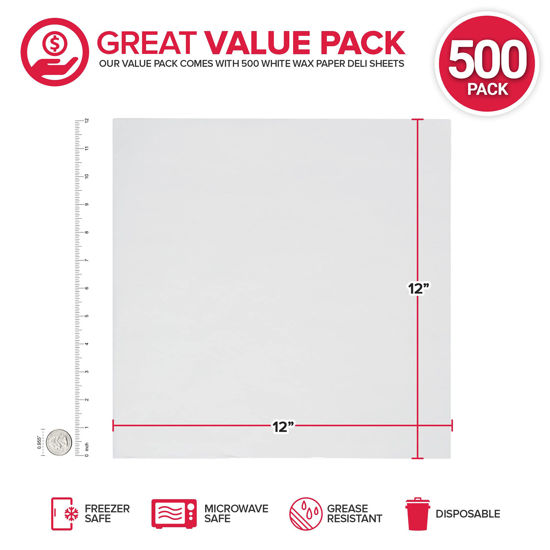 GetUSCart- Stock Your Home 12 x 12 Grease Proof Deli Wrapper (500 Pack ...