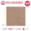 Picture of Stock Your Home 12 x 12 Grease Proof Deli Wrappers (500 Pack) - Pre Cut Natural Wax Paper Sheets - Recyclable Food Basket Liners -Kraft Deli Squares For Sandwiches, Lining Wire Food Baskets, Food Tray