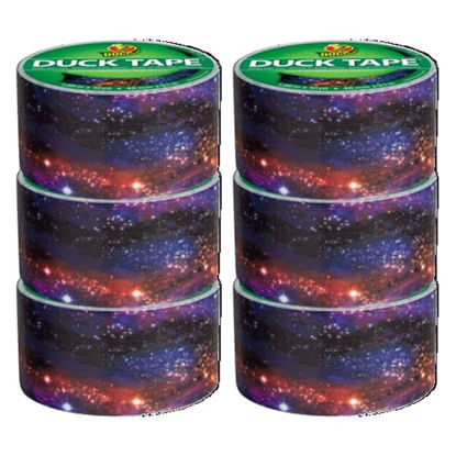 Picture of Duck Brand 283039_C Duck Printed Duct Tape, 6-Roll, Galaxy