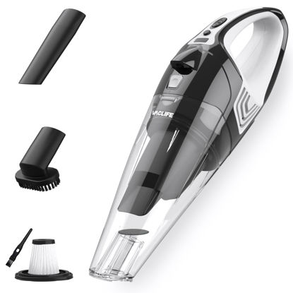 Picture of VacLife Handheld Vacuum Cleaner - Hand Vacuum Cordless w/Strong Suction, Portable & Rechargeable Vacuum Cleaner for Car, Black&White (VL106BL)