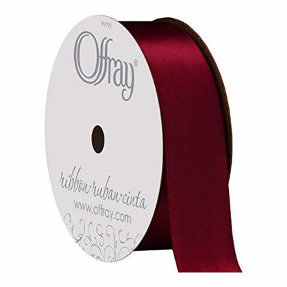 Picture of Berwick Offray 329955 7/8" Wide Single Face Satin Ribbon, Sherry Red, 6 Yds
