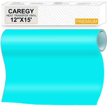 Picture of CAREGY Iron on Heat Transfer Vinyl Roll HTV (12''x15',Robin Egg Blue)