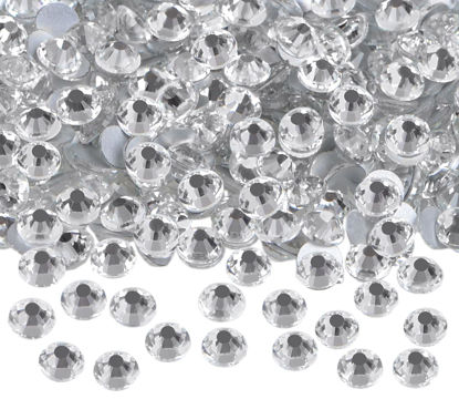 Picture of 1440PCS Art Nail Rhinestones non Hotfix Glue Fix Round Crystals Glass Flatback for DIY Jewelry Making with one Picking Pen (ss20 1440pcs, Clear Crystal)