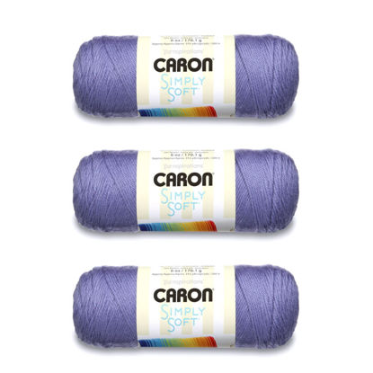 Picture of Caron Simply Soft Lavender Blue Yarn - 3 Pack of 170g/6oz - Acrylic - 4 Medium (Worsted) - 315 Yards - Knitting/Crochet