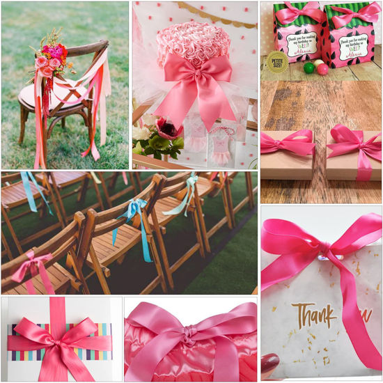 GetUSCart- Solid Color Watermelon Red Satin Ribbon, 3/4 Inches x 25 ...