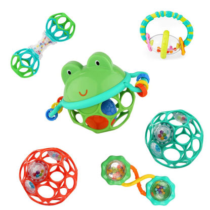 Picture of Bright Starts Little Shakers 6pc Gift Set - BPA-Free Easy-Grasp Baby Rattles and Teethers, Unisex, 3 Months+