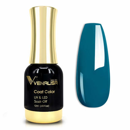 Picture of VENALISA Gel Nail Polish, 12ml Aquamarine Blue Color Soak Off UV LED Nail Gel Polish Nail Art Starter Manicure Salon DIY at Home, 0.43 OZ