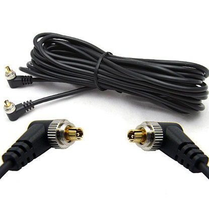 Picture of DSLRKIT 5M 16ft Male to Male M-M Flash PC Sync Cable Cord with Screw Lock