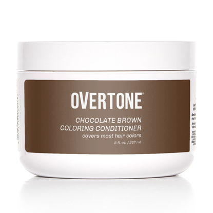 Picture of Overtone Haircare Color Depositing Conditioner - 8 oz Semi-permanent Hair Color Conditioner With Shea Butter & Coconut Oil - Chocolate Brown Temporary Cruelty-Free Hair Color (Chocolate Brown)