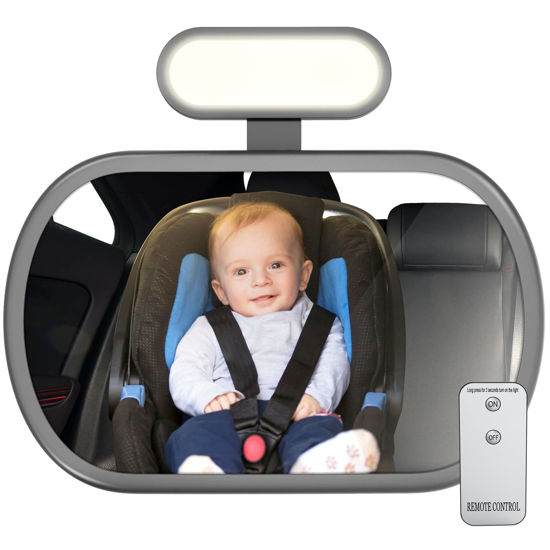 LARGE WIDE VIEW REAR BABY CHILD CAR SEAT SAFETY MIRROR ADJUSTABLE HEADREST  MOUNT