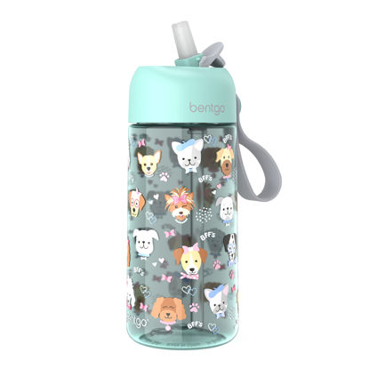 Picture of Bentgo® Kids Water Bottle - New & Improved 2023 Leak-Proof, BPA-Free 15 oz. Cup for Toddlers & Children - Flip-Up Safe-Sip Straw for School, Sports, Daycare, Camp & More (Puppy Love)