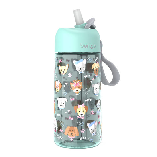 Picture of Bentgo® Kids Water Bottle - New & Improved 2023 Leak-Proof, BPA-Free 15 oz. Cup for Toddlers & Children - Flip-Up Safe-Sip Straw for School, Sports, Daycare, Camp & More (Puppy Love)