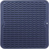 Picture of MicoYang Silicone Dish Drying Mat for Multiple Usage,Easy clean,Eco-friendly,Heat-resistant Silicone Mat for Kitchen Counter or Sink,Refrigerator or Drawer liner Navy Blue M 12 inches x 12 inches
