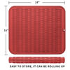 Picture of MicoYang Silicone Dish Drying Mat for Multiple Usage,Easy clean,Eco-friendly,Heat-resistant Silicone Mat for Kitchen Counter or Sink,Refrigerator or Drawer Liner Red XL 18 inches x 16 inches