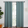 Picture of NICETOWN Modern Blackout Curtains Noise Reducing, Thermal Insulated and Privacy Room Darkening Drape Panels for Boy's Guest Room Door Window (Greyish Blue, 2 Panels, W34 x L84 -Inch)