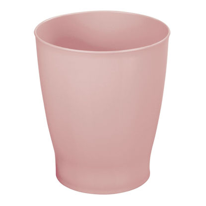 Picture of mDesign Round Plastic Bathroom Garbage Can, 1.25 Gallon Wastebasket, Garbage Bin, Trash Can for Bathroom, Bedroom, and Kids Room - Small Bathroom Trash Can - Fyfe Collection - Rosette Pink
