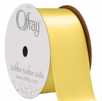 Picture of Berwick Offray 263006 1.5" Wide Single Face Satin Ribbon, Baby Maize Yellow, 4 Yds
