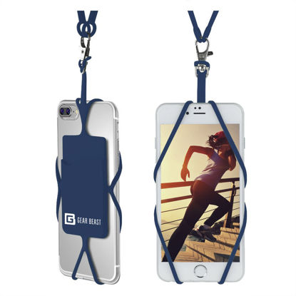Picture of Gear Beast Universal Cell Phone Lanyard Compatible with iPhone, Galaxy & Most Smartphones Includes Phone Case Holder with Card Pocket, Silicone Neck Strap