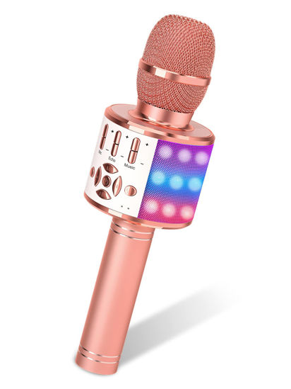 Wireless Bluetooth Karaoke Microphone Mic Speaker Fits All Smartphone Pink