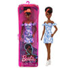 Picture of Barbie Fashionistas Doll #185 with Black Up-Do Hair, Bleached Denim Dress, Boots & Headband Accessory