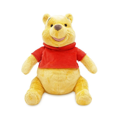 Picture of Disney Store Official Winnie The Pooh Soft Toy, Medium 12 inches, Cuddly Toy Made with Soft-Feel Fabric with Embroidered Details and Wearing Classic Red T-Shirt, Suitable for All Ages