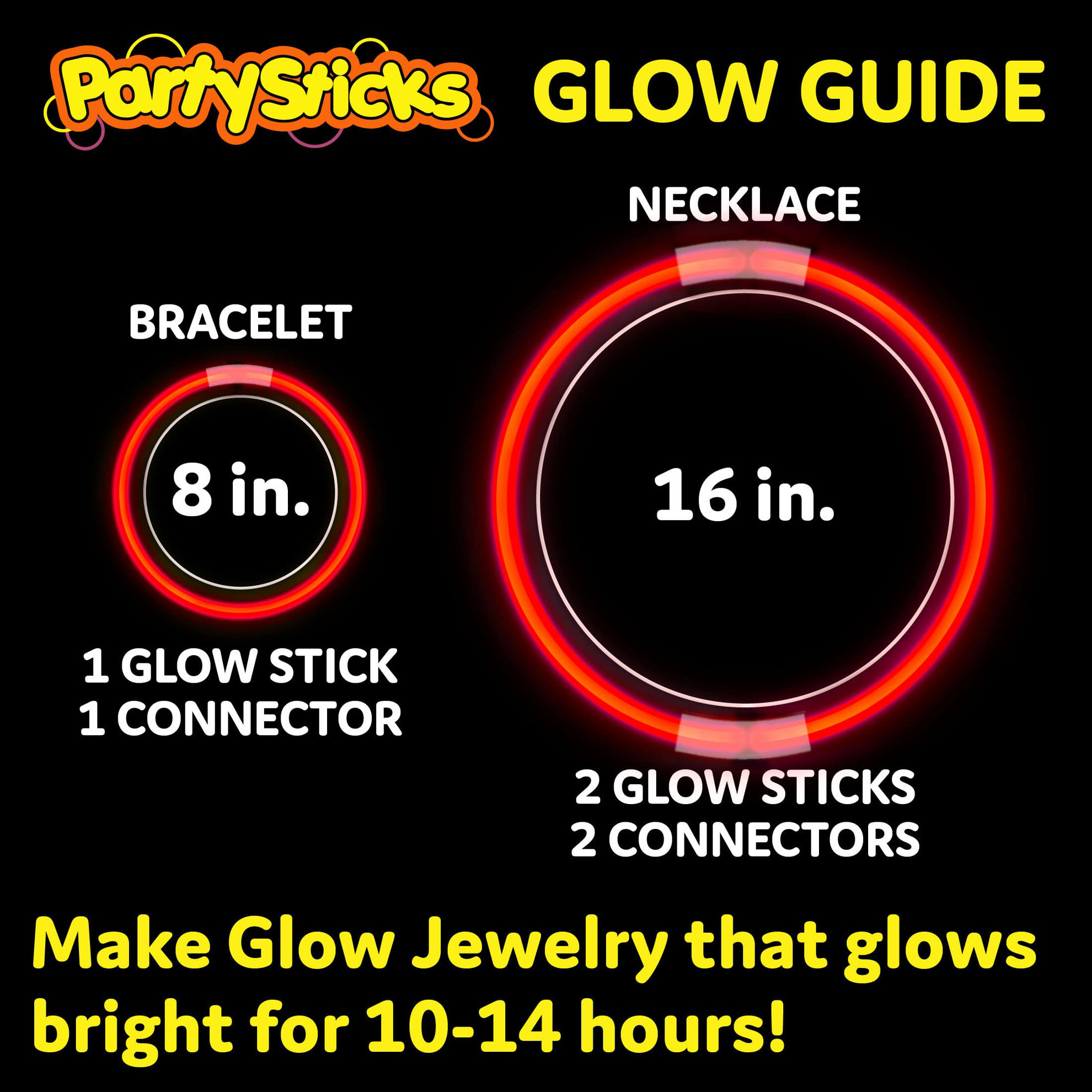 GetUSCart- PartySticks Red Glow Sticks Party Supplies 100pk - 8 Inch ...