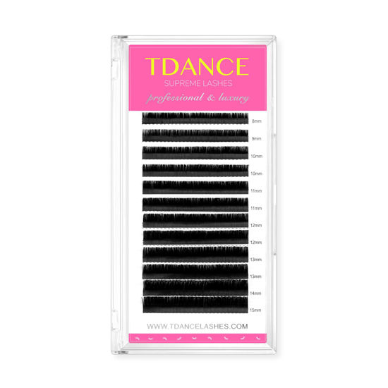 GetUSCart- TDANCE Premium CC Curl 0.15mm Thickness Semi Permanent  Individual Eyelash Extensions Silk Classic Lashes Professional Salon Use  Mixed 8-15mm Length In One Tray (CC-0.15,8-15mm)