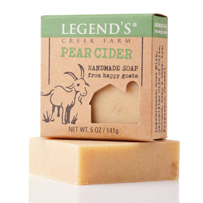 Picture of Legend’s Creek Farm, Goat Milk Soap, Moisturizing Cleansing Bar for Hands and Body, Creamy Lather and Nourishing, Gentle For Sensitive Skin, Handmade in USA, 5 Oz Bar (Pear Cider O.S.)