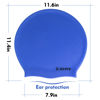Picture of Extra Large Swim Cap for Braids and Dreadlocks Afro Hair Extensions Weave Long Hair, Waterproof Silicone Cover Ear Bath Pool Shower Swimming Cap for Adult Youth Men Women Girl to Keep Hair Dry, Blue