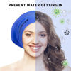 Picture of Extra Large Swim Cap for Braids and Dreadlocks Afro Hair Extensions Weave Long Hair, Waterproof Silicone Cover Ear Bath Pool Shower Swimming Cap for Adult Youth Men Women Girl to Keep Hair Dry, Blue