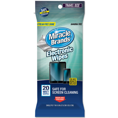 Picture of MiracleWipes for Electronics Cleaning - Screen Wipes Designed for TV, Phones, Monitors and More - 20 Count