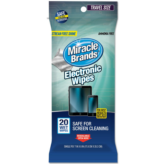 Picture of MiracleWipes for Electronics Cleaning - Screen Wipes Designed for TV, Phones, Monitors and More - 20 Count