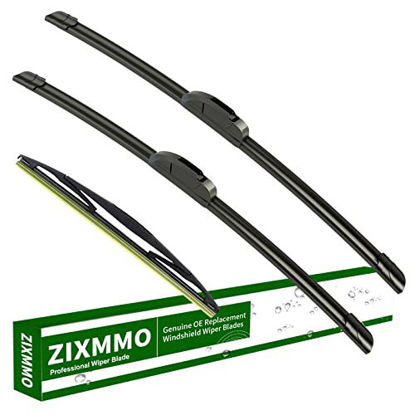 Picture of ZIXMMO 24"+16" windshield wiper blades with 16" Rear Wiper Blades Set Replacement for 2008-2014 Subaru Impreza,2013-2014 Subaru WRX STI WRX -Original Factory Quality，Easy DIY Install (Set of 3)