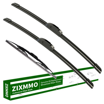 Picture of ZIXMMO 24"+16" windshield wiper blades with 12" Rear Wiper Blades Set Replacement for Saturn Vue MK2 2008-2010,Chevrolet Captiva Sport 2012-2015 -Original Factory Quality，Easy DIY Install (Set of 3)