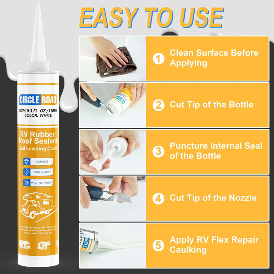GetUSCart CircleRoad Self Leveling Lap Sealant 4 Pack, RV Rubber Roof