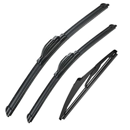 Picture of 3 wipers Replacement for 2012-2020 Kia Rio/2012-2017 Hyundai Accent, Windshield Wiper Blades Original Equipment Replacement - 26"/16"/11" (Set of 3) U/J HOOK